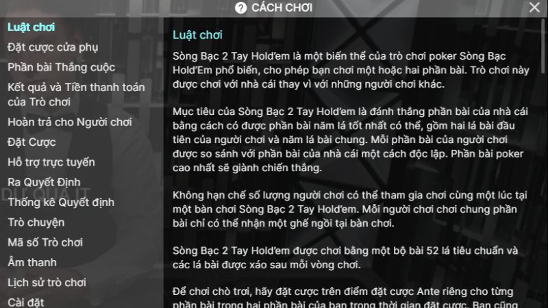 Tường tận luật chơi game poker trực tuyến tại DA88